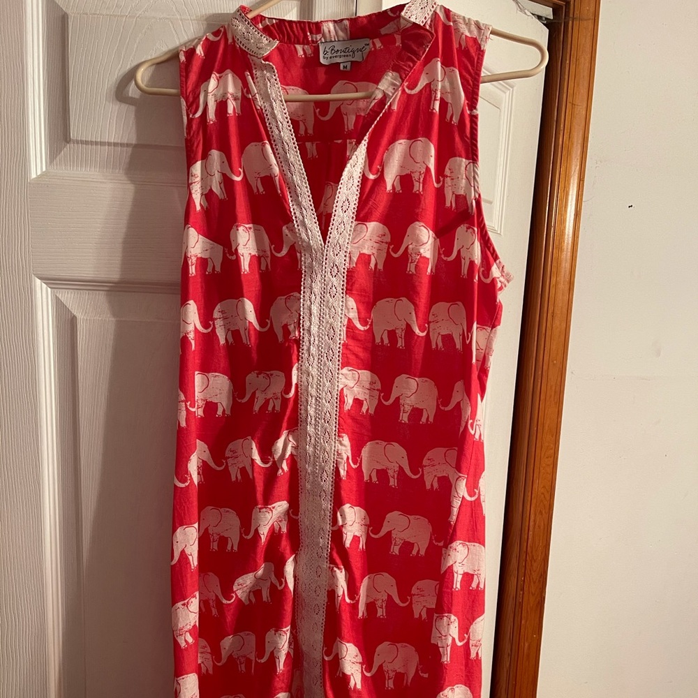 B.boutique sleeveless dress with elephants